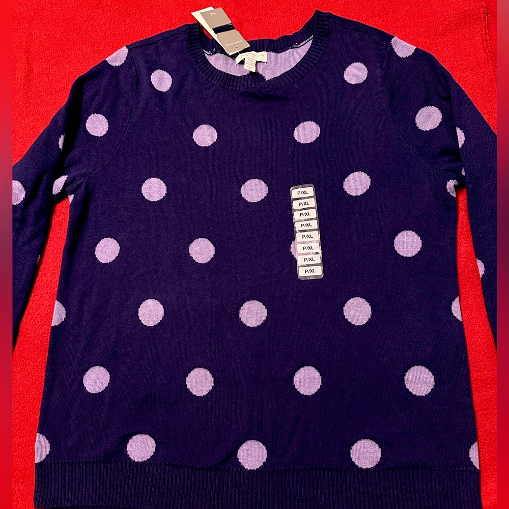 Charter Club deep purple polka dot sweater